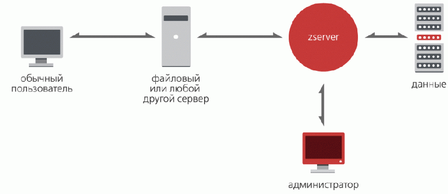 Схема работыZecurion Storage Security