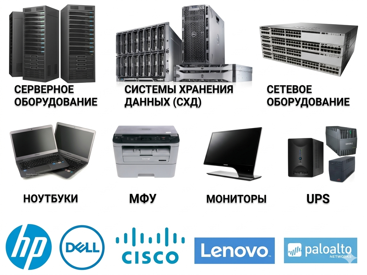 Сервера, СХД, Ноутбуки, Мониторы, Моноблоки, МФУ, вендоры: Acer, Dell, HP, Lenovo, Cisco, Купить Алматы